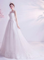 In Stock:Ship in 48 Hours White Tulle Sleeveless Wedding Dress