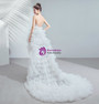 In Stock:Ship in 48 Hours White Hi Lo Tulle Tiers Wedding Dress