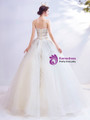 In Stock:Ship in 48 Hours White Sequins Appliques Wedding Dress