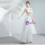 In Stock:Ship in 48 Hours White Tulle Pink Appliques Wedding Dress