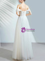 In Stock:Ship in 48 Hours White Tulle Off the Shoulder Appliques Wedding Dress