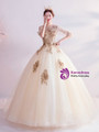 In Stock:Ship in 48 Hours Tulle Short Sleeve Backless Wedding Dress