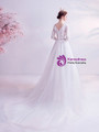 In Stock:Ship in 48 Hours White Tulle Lace Appliques Wedding Dress