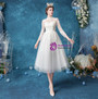 In Stock:Ship in 48 Hours Long Sleeve High Neck Appliques Wedding Dress