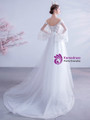 In Stock:Ship in 48 Hours White Appliques Long Sleeve Wedding Dress