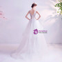 In Stock:Ship in 48 Hours White V-neck Wedding Dress