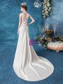 In Stock:Ship in 48 hours White Halter Satin Wedding Dress