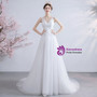 In Stock:Ship in 48 hours White Tulle Lace Sleeveless Wedding Dress