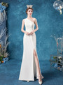 In Stock:Ship in 48 Hours White One Shoulder Wedding Dress