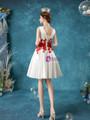In Stock:Ship in 48 Hours White Satin Knee Length Wedding Dress