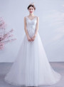 In Stock:Ship in 48 Hours Simple White V-neck Wedding Dress