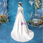 In Stock:Ship in 48 Hours White Satin Lace Back Wedding Dress