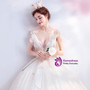In Stock:Ship in 48 Hours White Tulle Sequins V-neck Beading Wedding Dress
