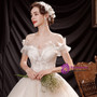 White Ball Gown Tulle Sequins Beading Sequins Wedding Dress