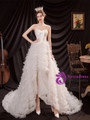 White Tulle Hi Lo Sweetheart Wedding Dress