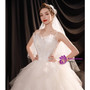 In Stock:Ship in 48 Hours White Tulle Sequins Wedding Dress