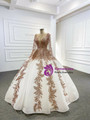 White Long Sleeve Sequins Square Prom Dress