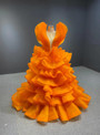 Orange Ball Gown Ruffle Tiers Prom Dress