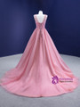 Pink Tulle Beading Sleeveless Prom Dress