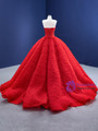 Luxury Red Tulle Sweetheart Pleats Prom Dress