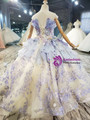 Purple Tulle Embroidery Appliques Flower Girl Dress