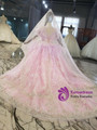 Tulle Sequins Appliques Puff Sleeve Beading Flower Girl Dress