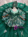 Green Tulle Embroidery Appliques Beading Sequins Flower Girl Dress
