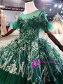 Green Tulle Embroidery Appliques Beading Sequins Flower Girl Dress