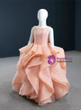 Orange Beading Sleeveless Organza Flower Girl Dress
