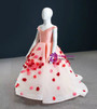 Pink Satin Organza Off the Shoulder Appliques Flower Girl Dress