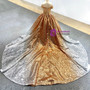 Gold Silver Sequins Off the Shoulder Flower Girl Dress