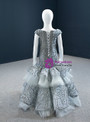 Silver Mermaid Tulle Sequins Cap Sleeve Flower Girl Dress