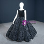 Black Sequins Lace Beading Flower Girl Dress