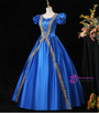 Royal Blue Satin Puff Sleeve Antonietta Dress