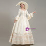 Ball Gown Square Lace Long Sleeve Pearls Rococo Baroque Dress