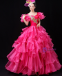 Fuchsia Organza Appliques Rococo Baroque Dress