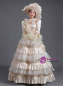 Satin Lace Long Sleeve Tiers Rococo Baroque Vintage Dress