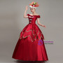 Red Satin Off the Shoulder Rococo Baroque Dress