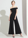 Black Off the Shoulder Party Jumpsuits