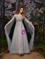 Sexy Gray Tulle Beading Handwork Prom Dress