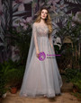 Sexy Gray Tulle Beading Handwork Prom Dress