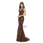 Gold Mermaid V-neck Sequins Long Prom Dress