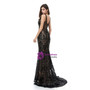 Black Mermaid Sequins V-neck Floor Length Prom Dress