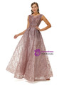 Pink Tulle Lace Beading Sleeveless Prom Dress