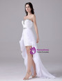 White Lace Beading Sheath Prom Dress With Detachable Train