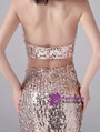 Pink Sequins Mermaid Halter Cut Out Prom Dress