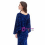 Royal Blue Bateau Mermaid Sequins Bat Sleeve Prom Dress