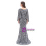 Mermaid Square Neck Silver Gray Prom Dress