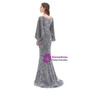 Mermaid Square Neck Silver Gray Prom Dress
