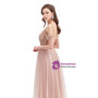 Pink Spaghetti Straps Backless Beading Crystal Prom Dress